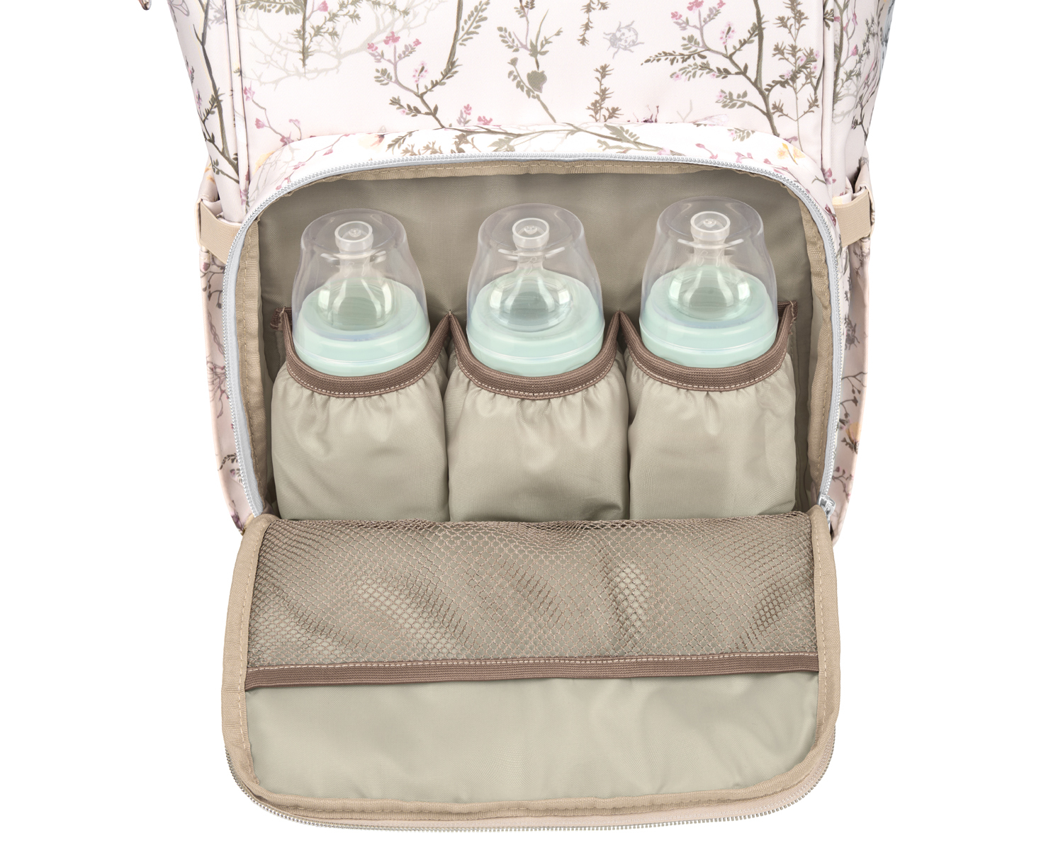 KIKKABOO Přebalovací batoh Siena Luxe Secret Garden Beige