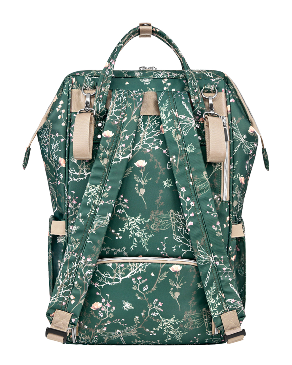 KIKKABOO Přebalovací batoh Siena Luxe Secret Garden Deep Green