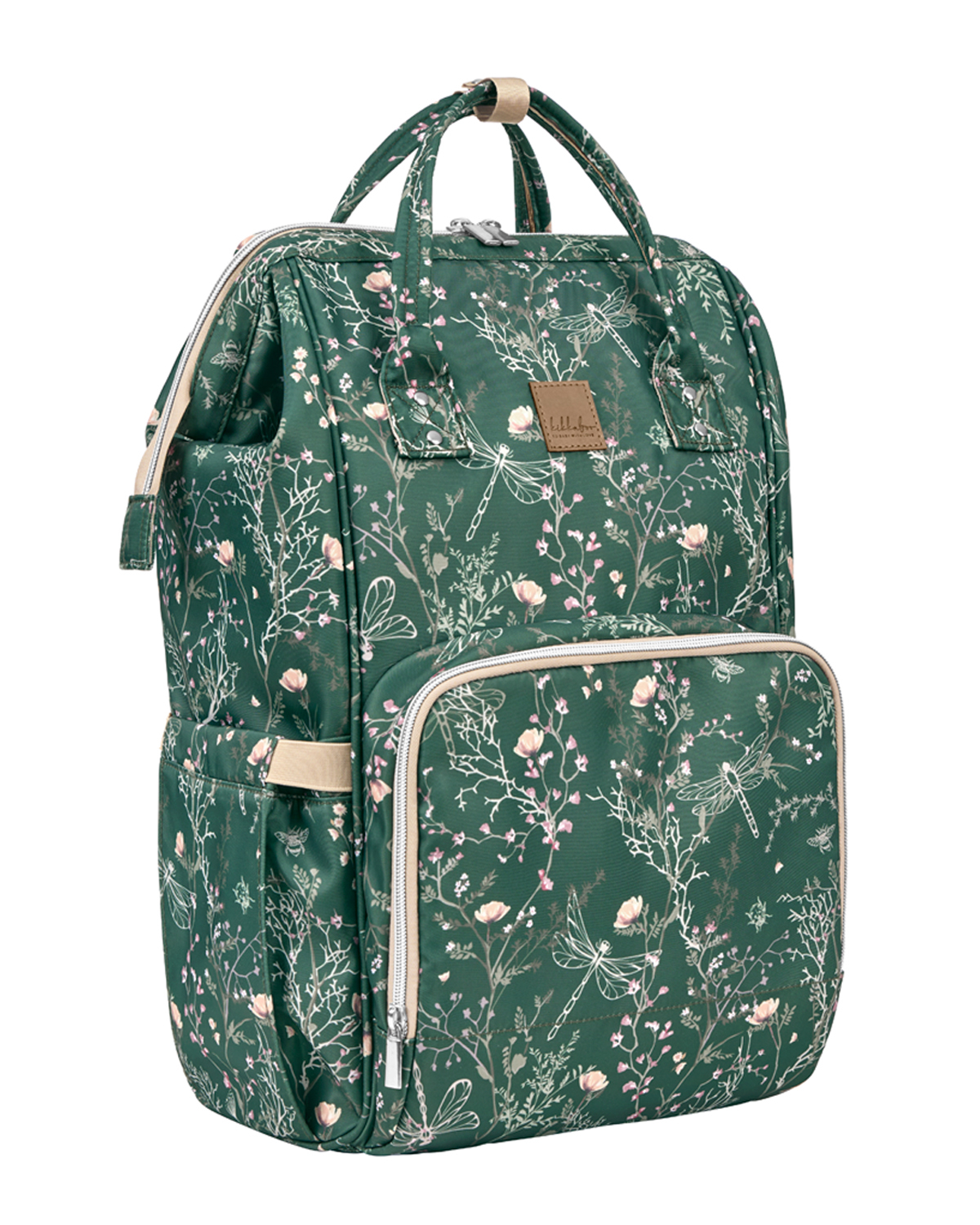 KIKKABOO Přebalovací batoh Siena Luxe Secret Garden Deep Green
