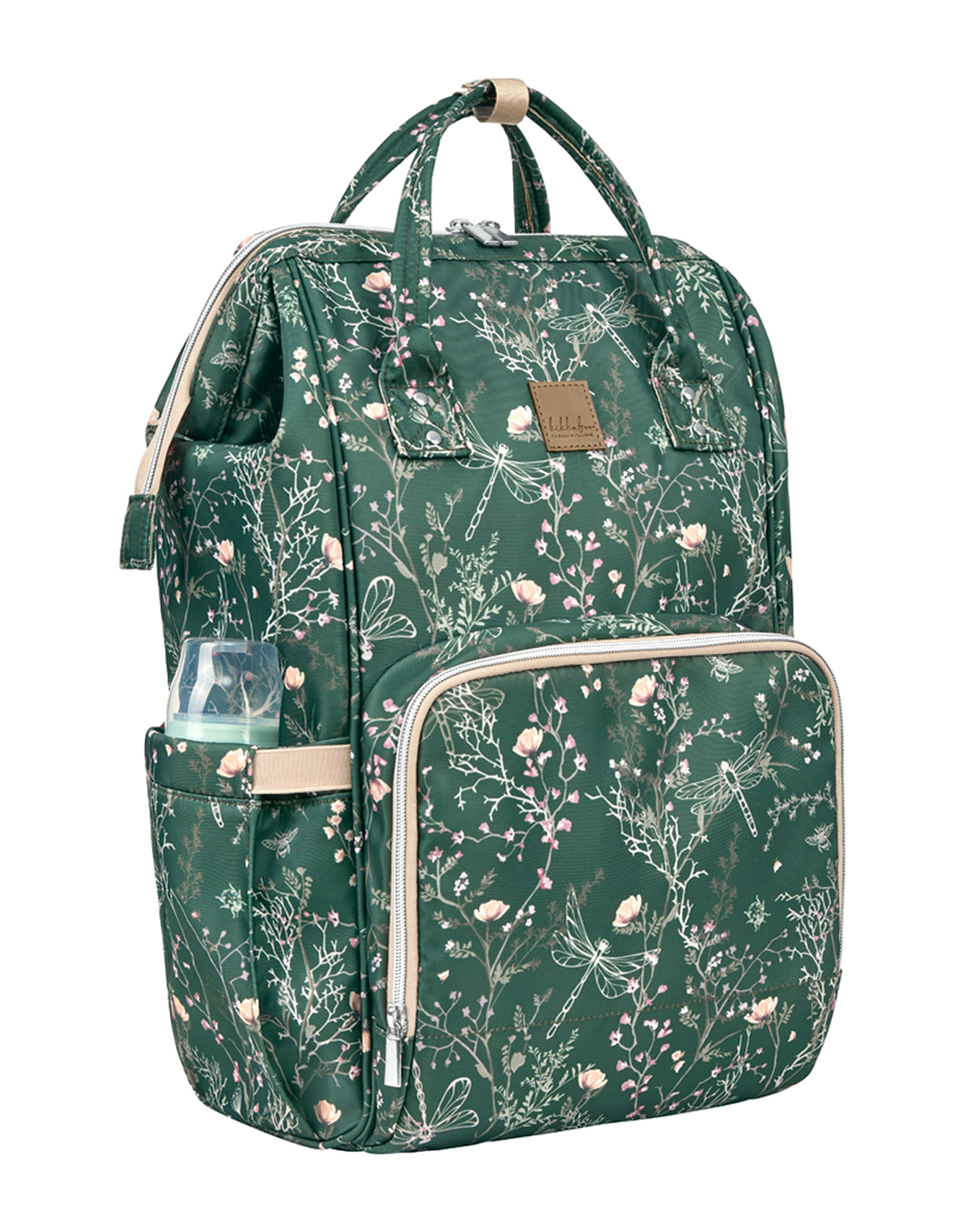 KIKKABOO Přebalovací batoh Siena Luxe Secret Garden Deep Green