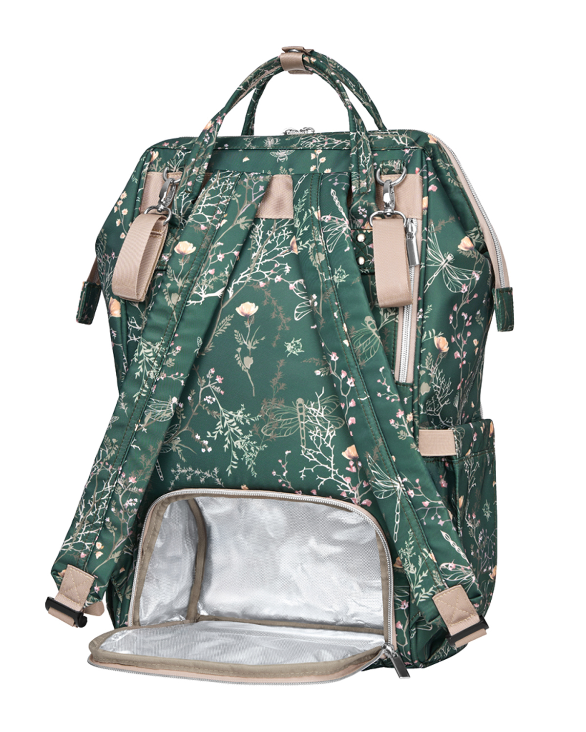 KIKKABOO Přebalovací batoh Siena Luxe Secret Garden Deep Green