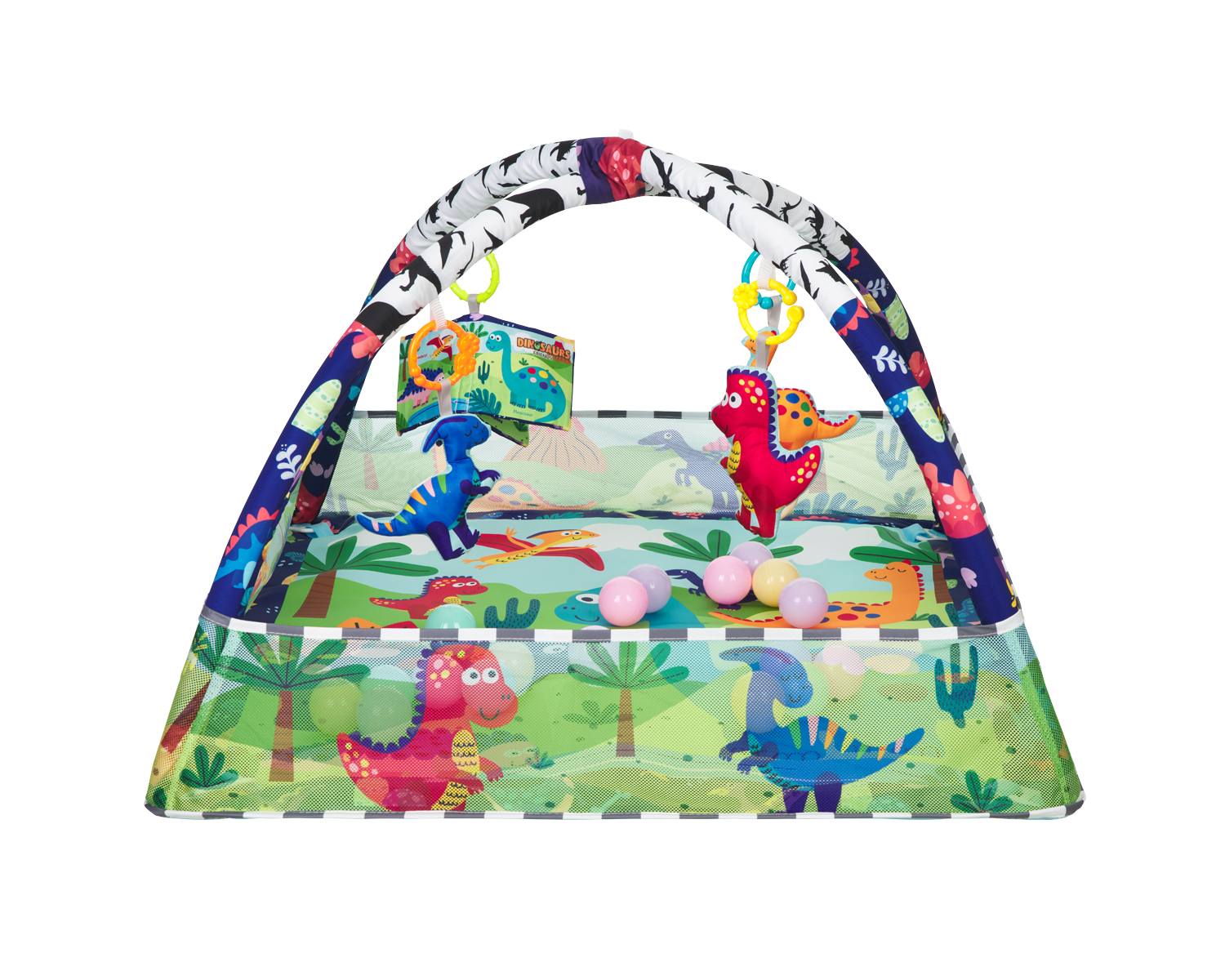 KIKKABOO Hrací deka s hrazdou a míčky Dino Forest