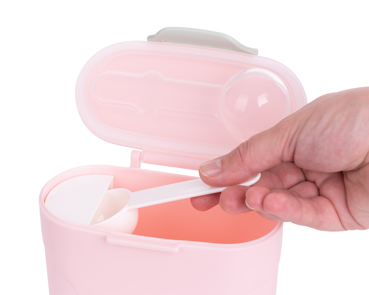 KIKKABOO Zásobník na sušené mléko s odměrkou 130g Pink