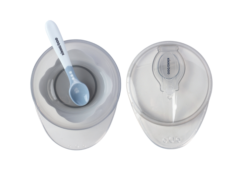Miska s přísavkou, víčkem a lžičkou Blue