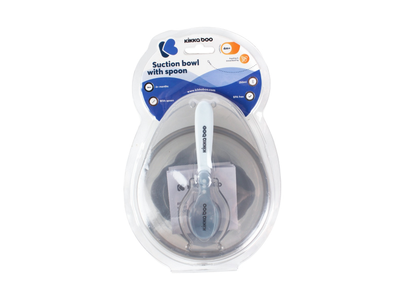Miska s přísavkou, víčkem a lžičkou Blue