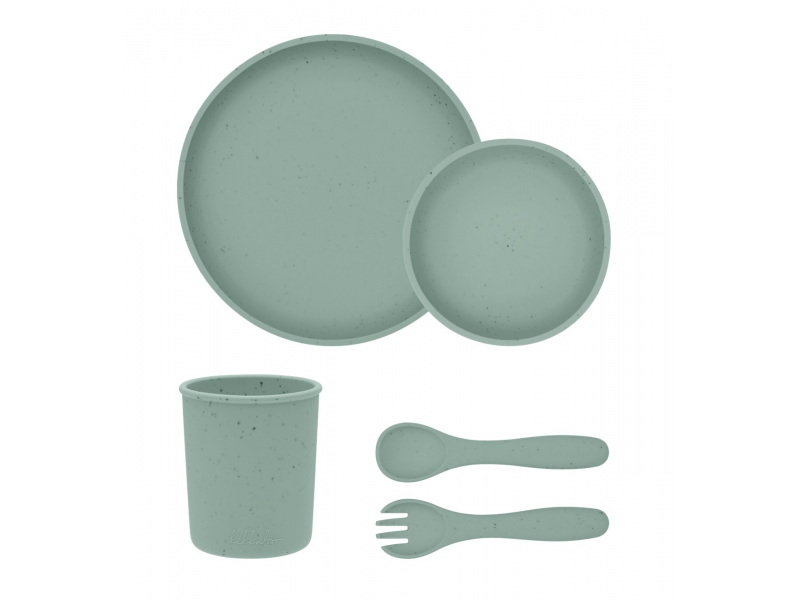 Jídelní sada 5-dílná Platinum Silicone Sage