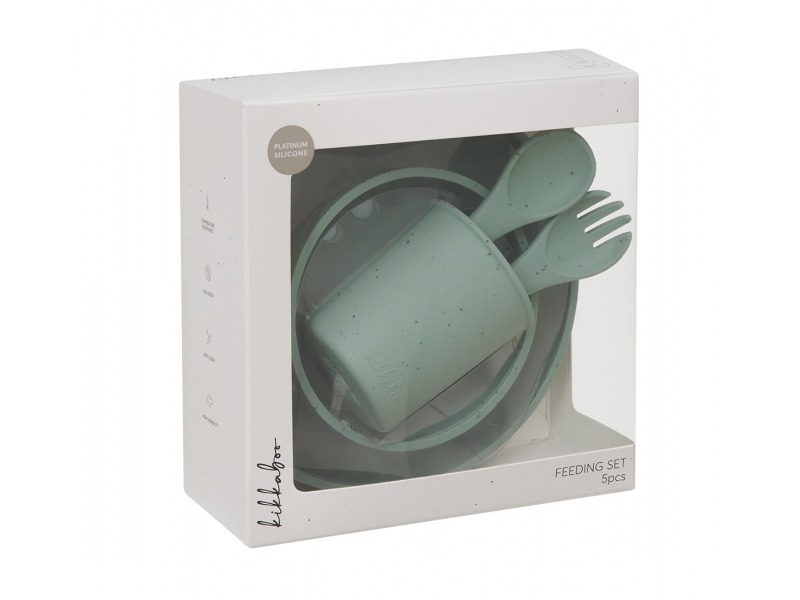Jídelní sada 5-dílná Platinum Silicone Sage