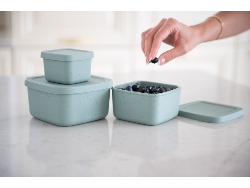 Sada boxů na svačinu 3 ks Platinum Silicone Sage