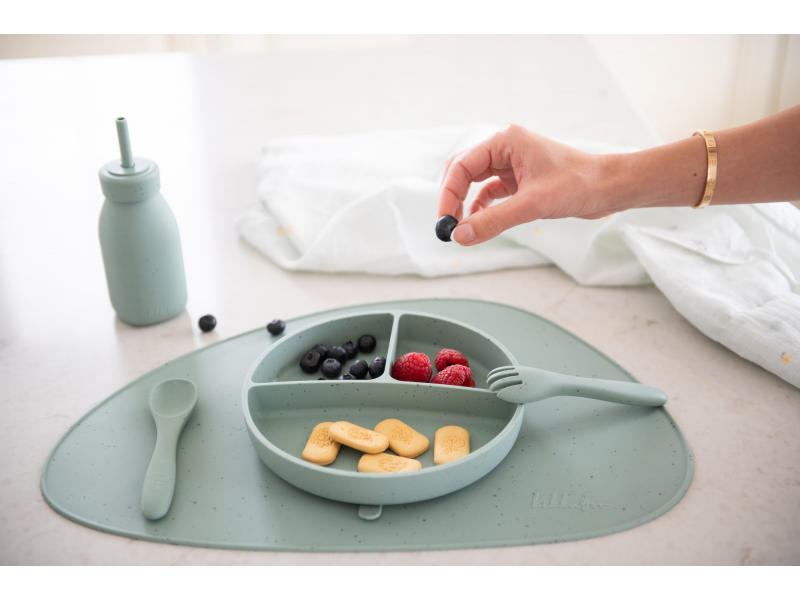 Láhev s brčkem Platinum Silicone Sage