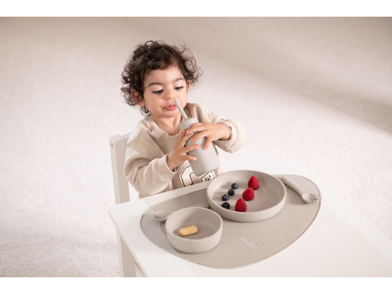 Láhev s brčkem Platinum Silicone Sand