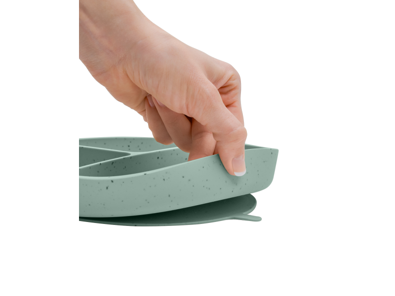 Talíř dělený s přísavkou Platinum Silicone Sage