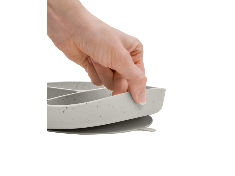 Talíř dělený s přísavkou Platinum Silicone Sand