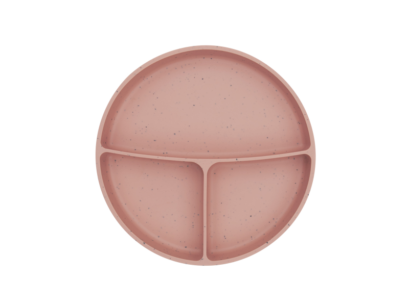 Talíř dělený s přísavkou Platinum Silicone Blush