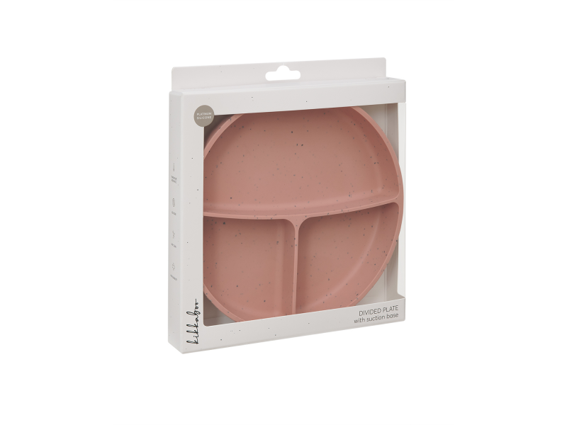 Talíř dělený s přísavkou Platinum Silicone Blush