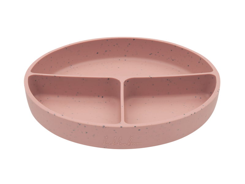 Talíř dělený s přísavkou Platinum Silicone Blush