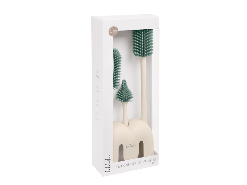 Kartáče na láhve 3 ks se stojanem Platinum Silicone Sage