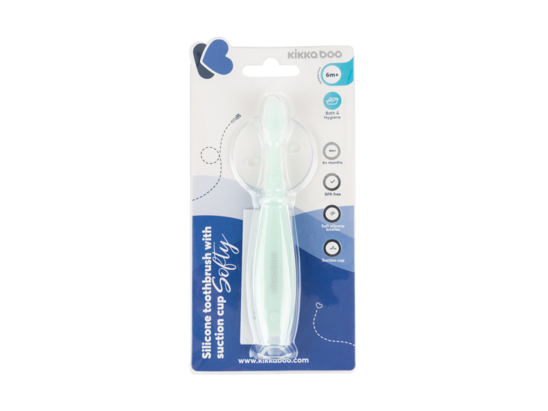 Silikonový kartáček s přísavkou Softy Mint