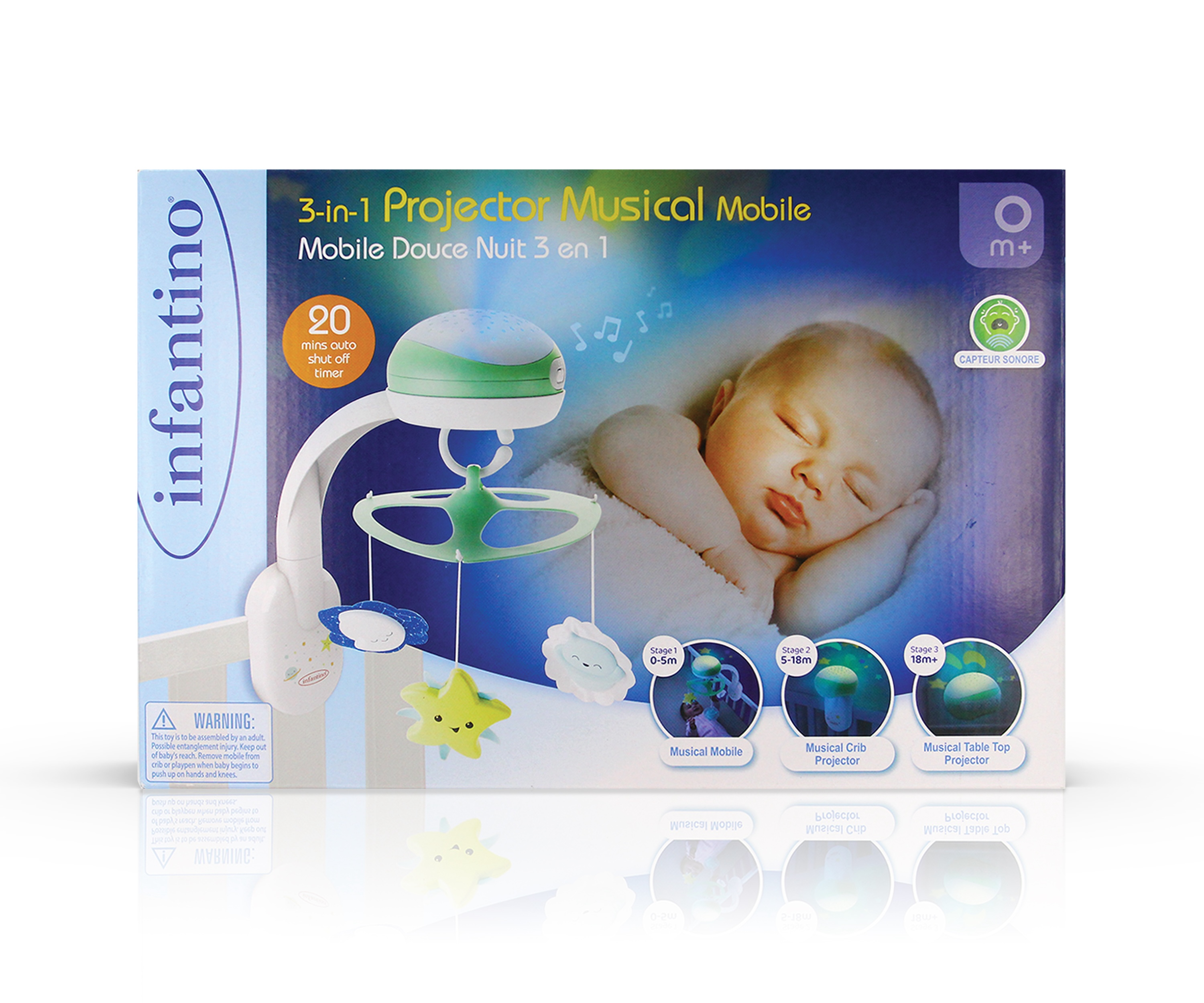 Hudební kolotoč s projekcí 3v1 zelený