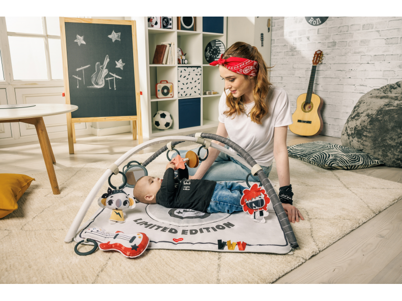 Hrací deka s hrazdou čtvercová Gymini Tiny Rockers