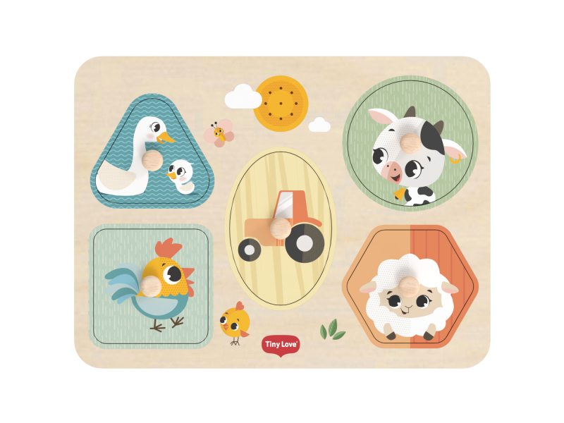 Puzzle se zvuky dřevěné Farmers Funday