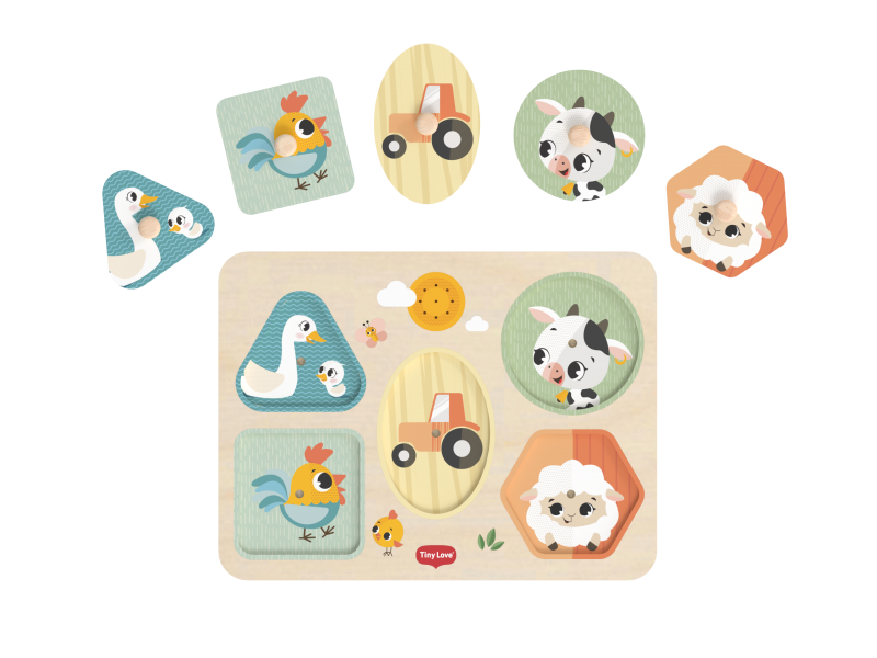 Puzzle se zvuky dřevěné Farmers Funday