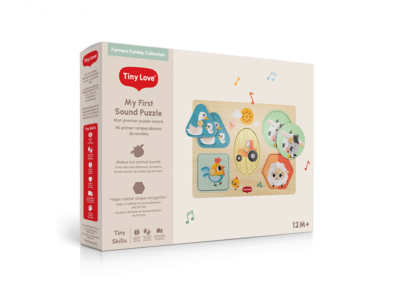 Puzzle se zvuky dřevěné Farmers Funday