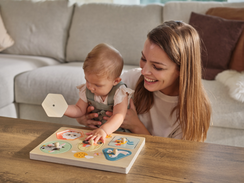 Puzzle se zvuky dřevěné Farmers Funday