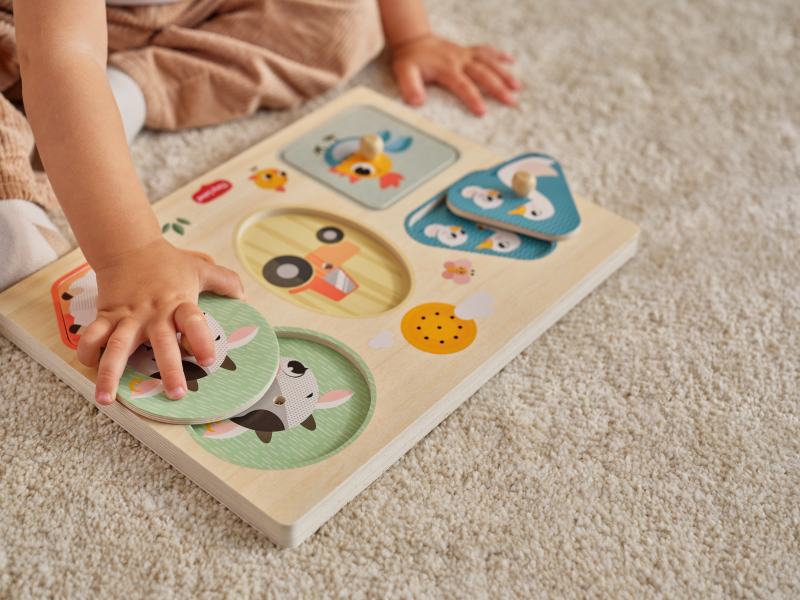 Puzzle se zvuky dřevěné Farmers Funday