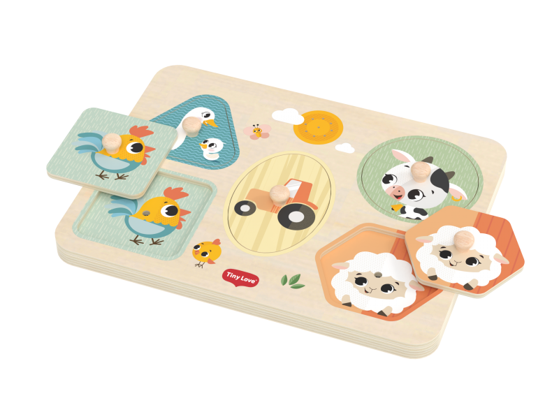 Puzzle se zvuky dřevěné Farmers Funday