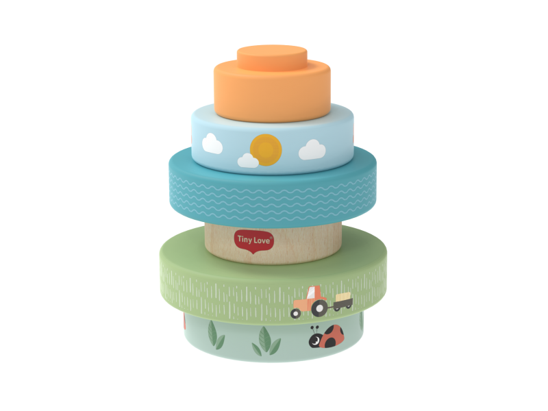 Nasazovací kroužky dřevěné Farmers Funday