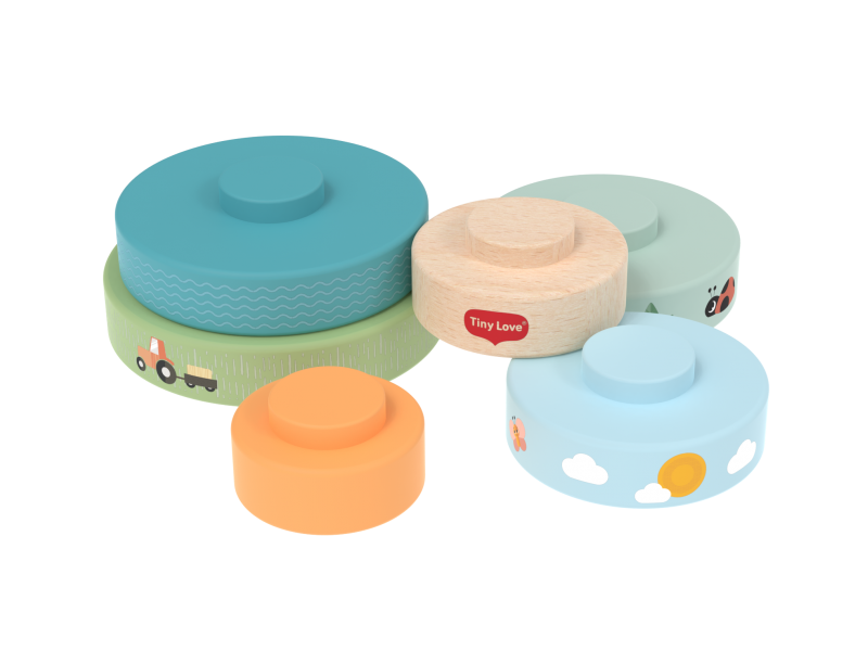 Nasazovací kroužky dřevěné Farmers Funday