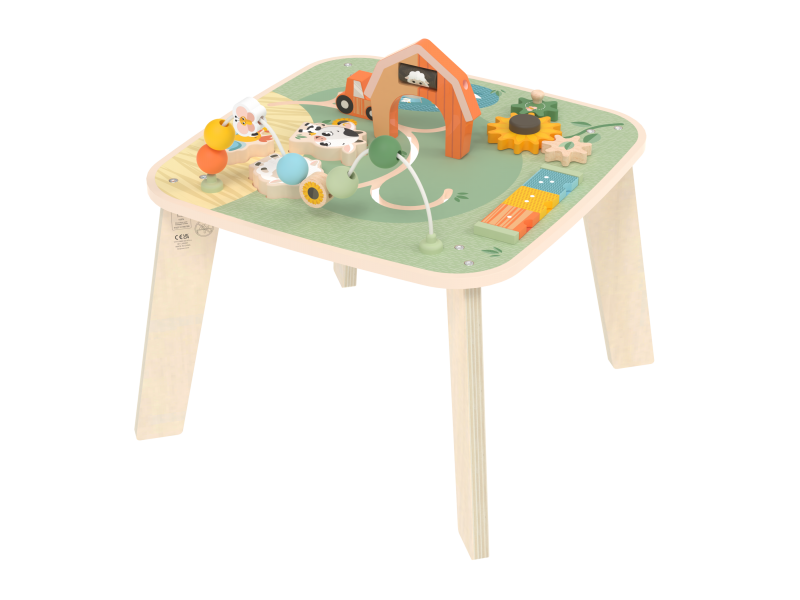 Stolek s aktivitami dřevěný Farmers Funday