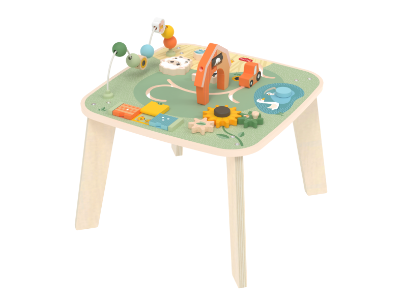 Stolek s aktivitami dřevěný Farmers Funday