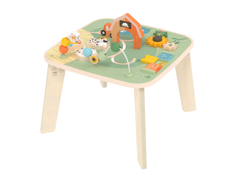 Stolek s aktivitami dřevěný Farmers Funday