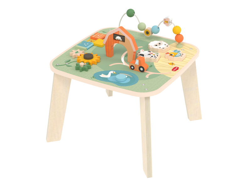 Stolek s aktivitami dřevěný Farmers Funday