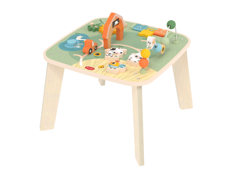 Stolek s aktivitami dřevěný Farmers Funday