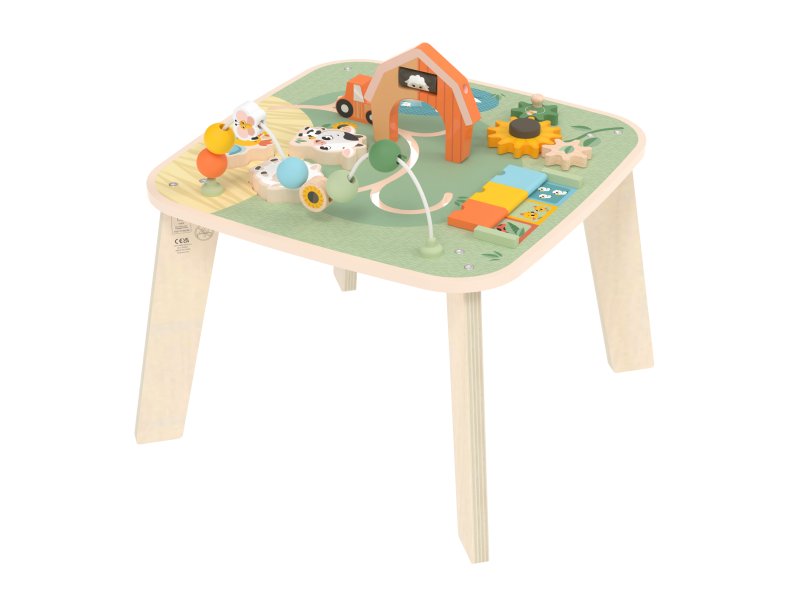 Stolek s aktivitami dřevěný Farmers Funday