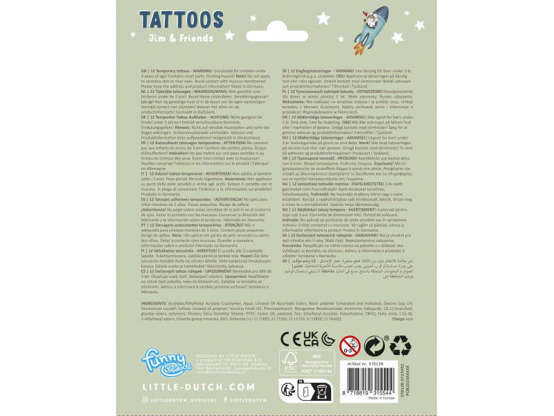 Dětské tetování Jim & Friends