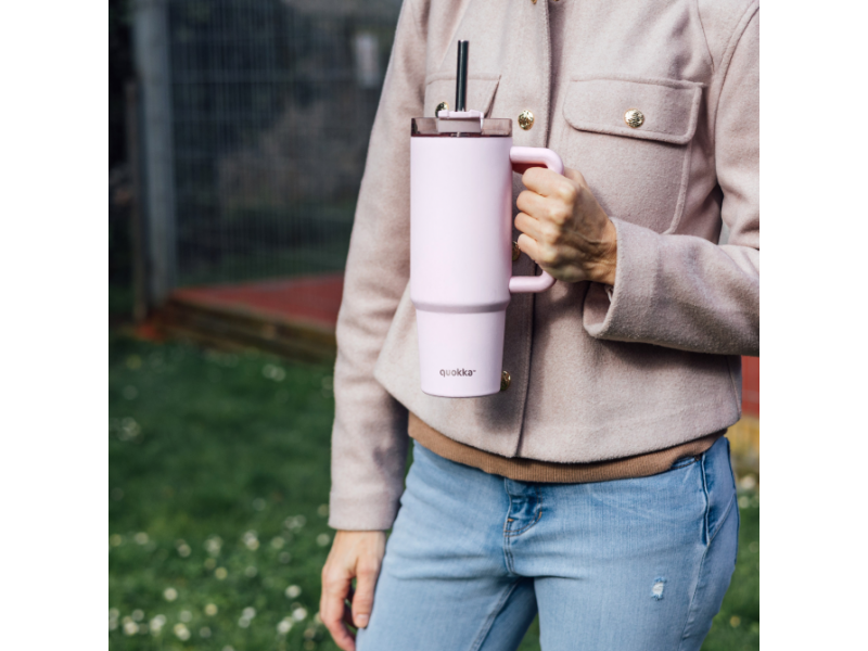 Nerezový termohrnek s brčkem Stream Light Pink 950 ml