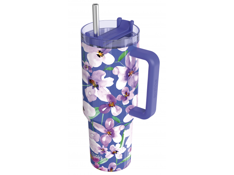 Nerezový termohrnek s brčkem Stream Flower Dusk 1200 ml