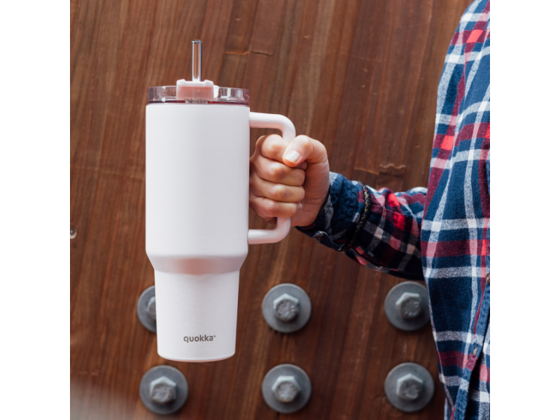 Nerezový termohrnek s brčkem Stream Light Pink 1200 ml