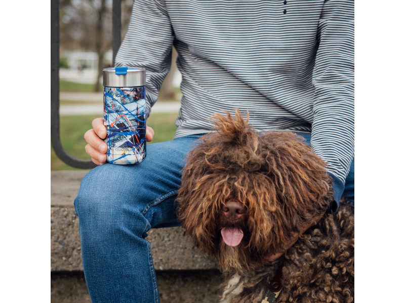 Nerezový termohrnek se sítkem Boost Abstract 400 ml