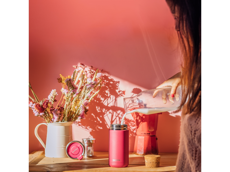 Nerezový termohrnek se sítkem Boost Maroon 400 ml