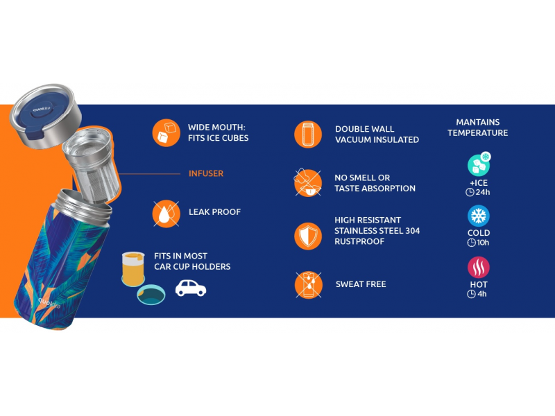 Nerezový termohrnek se sítkem Boost White 400 ml