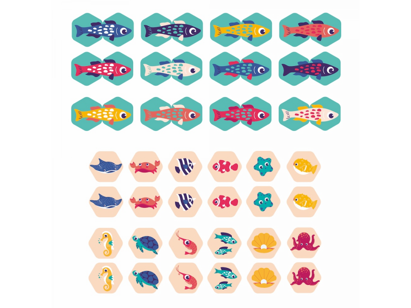 Pěnové pexeso do vany Podmořský svět 24 ks