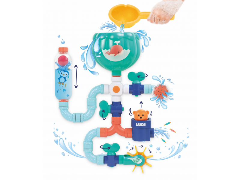 Vodní mlýnek s potrubím Medvídek