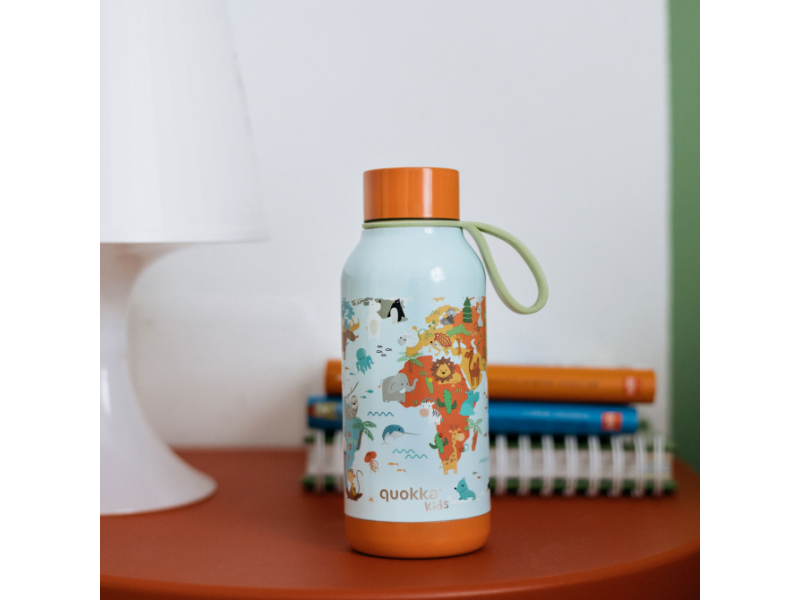 Nerezová termoláhev Solid Kids s poutkem Map of Life 330 ml