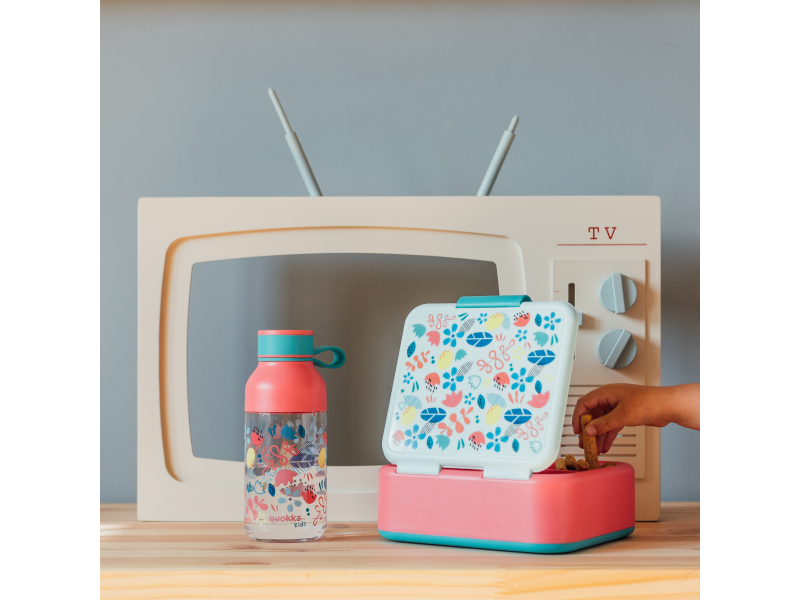 Plastová láhev Ice Kids s poutkem Flowers 430 ml