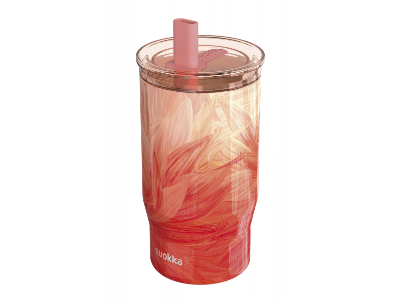 Nerezový termohrnek s brčkem Mist Peach Petals 720 ml