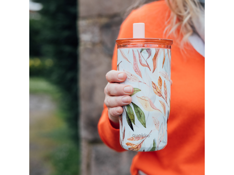 Nerezový termohrnek s brčkem Mist Falling Leaves 720 ml